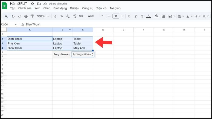 Hướng dẫn tách dữ liệu bằng tính năng Split text to columns - Bước 2